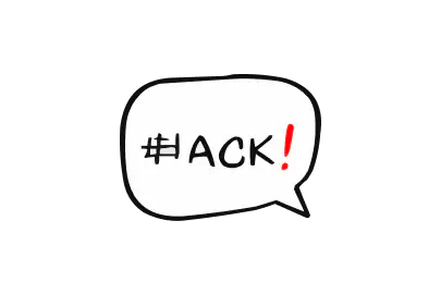 Komiksová bublina s nápisom ‘#ACK!’ – hash, veľké písmená a červený výkričník naznačujú frustráciu alebo technickú chybu.